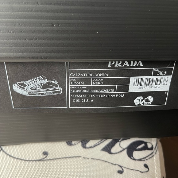 *SOLD* Prada Macro Nylon &amp; Leather Platform Sneaker - Picture 2 of 10